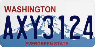 WA license plate AXY3124