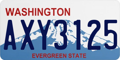 WA license plate AXY3125