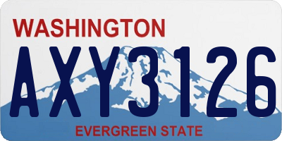 WA license plate AXY3126