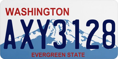 WA license plate AXY3128