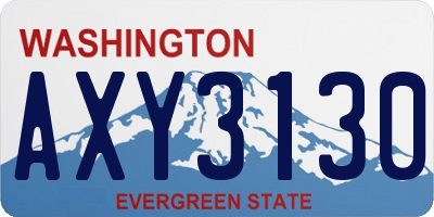 WA license plate AXY3130