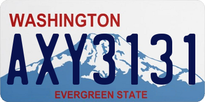 WA license plate AXY3131