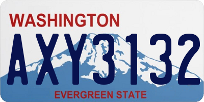 WA license plate AXY3132