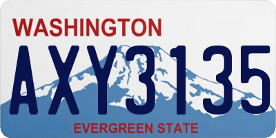 WA license plate AXY3135