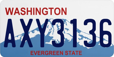 WA license plate AXY3136