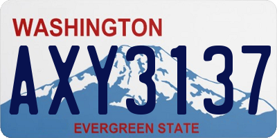 WA license plate AXY3137