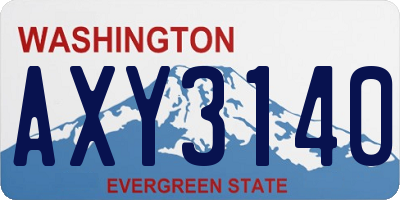 WA license plate AXY3140