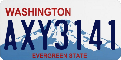 WA license plate AXY3141