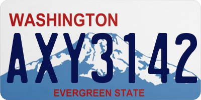 WA license plate AXY3142