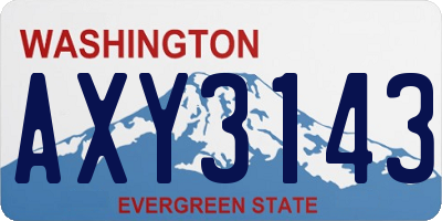 WA license plate AXY3143