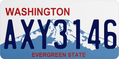 WA license plate AXY3146