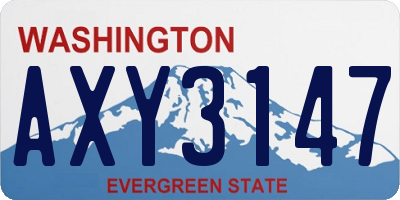 WA license plate AXY3147