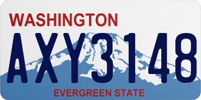 WA license plate AXY3148