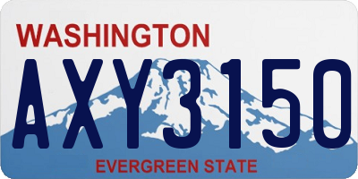 WA license plate AXY3150