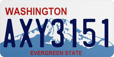 WA license plate AXY3151
