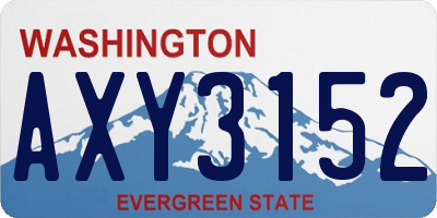 WA license plate AXY3152