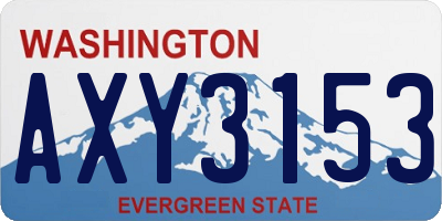 WA license plate AXY3153