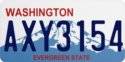 WA license plate AXY3154
