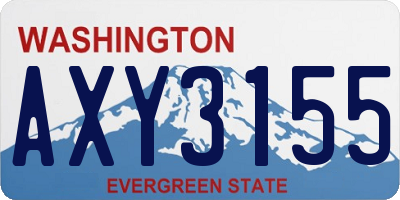 WA license plate AXY3155