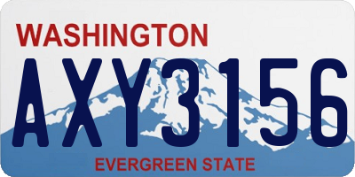 WA license plate AXY3156