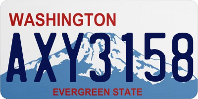 WA license plate AXY3158