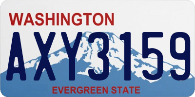 WA license plate AXY3159