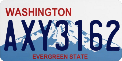 WA license plate AXY3162