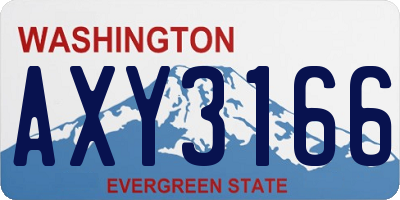 WA license plate AXY3166