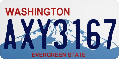 WA license plate AXY3167