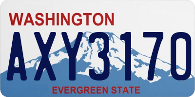 WA license plate AXY3170