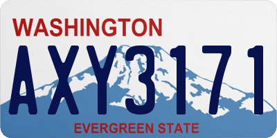 WA license plate AXY3171