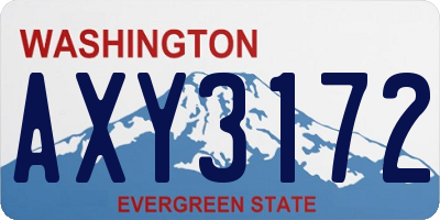 WA license plate AXY3172