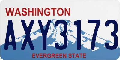 WA license plate AXY3173