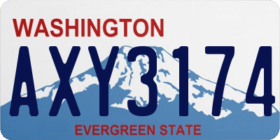 WA license plate AXY3174