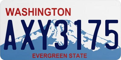 WA license plate AXY3175