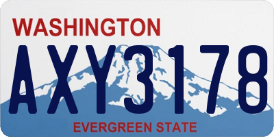 WA license plate AXY3178