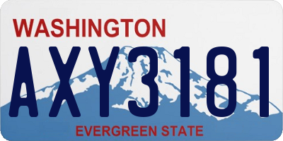 WA license plate AXY3181