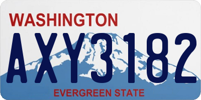 WA license plate AXY3182