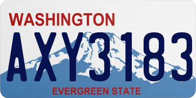 WA license plate AXY3183