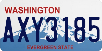 WA license plate AXY3185