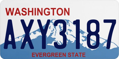 WA license plate AXY3187