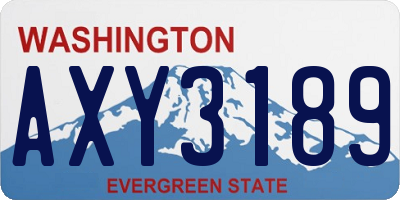 WA license plate AXY3189