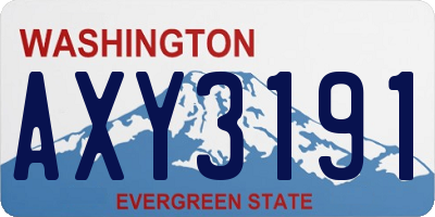 WA license plate AXY3191