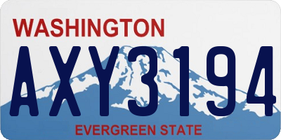 WA license plate AXY3194