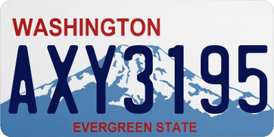 WA license plate AXY3195