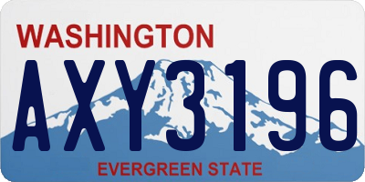 WA license plate AXY3196
