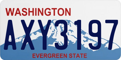 WA license plate AXY3197