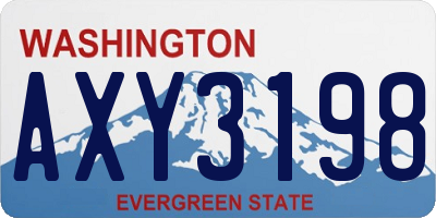 WA license plate AXY3198