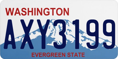 WA license plate AXY3199