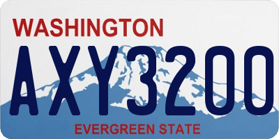 WA license plate AXY3200